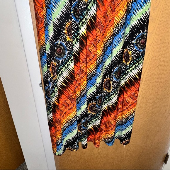 Chico’s Multicolor Sunburst Rainbow Sleeveless Maxi Dress | Size XL - Picture 3 of 9